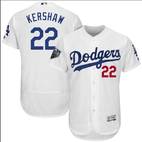 Men's Los Angeles Dodgers 22# Clayton Kershaw White 2018 World Series Jersey Men's Los Angeles Dodgers 22# Clayton Kershaw White 2018 World Series Jersey