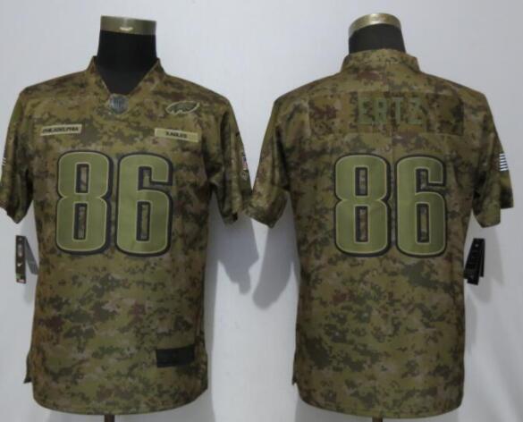 Women New Nike Philadelphia Eagles 86 Ertz Nike Camo Salute to Service Limited Jersey