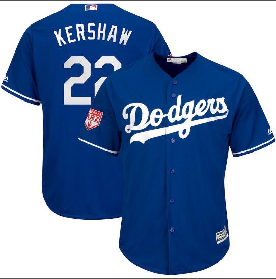 Men's 2019 Spring Training Los Angeles Dodgers #22 Clayton Kershaw  Blue Stitched Jersey