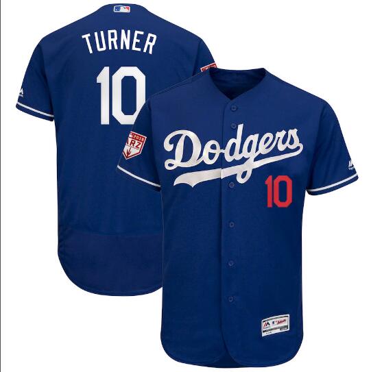 Men's 2019 Spring Training Los Angeles Dodgers #10 Justin Turner Blue Stitched Jersey Men's 2019 Spring Training Los Angeles Dodgers #10 Justin Turner Blue Stitched Jersey