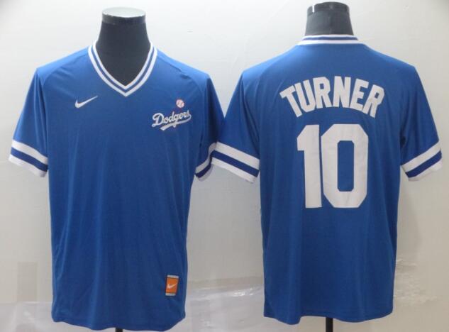 Men's Los Angeles Dodgers 10 Justin Turner Royal Throwback Jersey Men's Los Angeles Dodgers 10 Justin Turner Royal Throwback Jersey