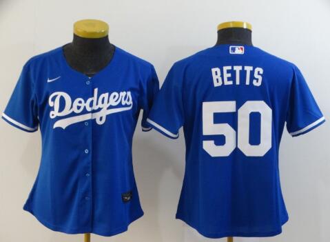 Women Los Angeles Dodgers #50 Mookie Betts Stitched Jersey Women Los Angeles Dodgers #50 Mookie Betts Stitched Jersey