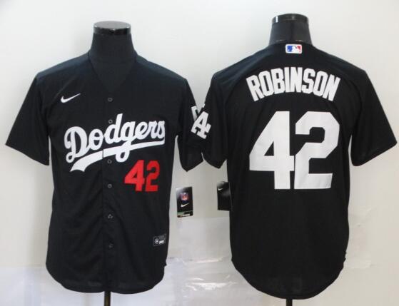 Men's Los Angeles Dodgers #42 Jackie Robinson Jersey Stitched Black Nike