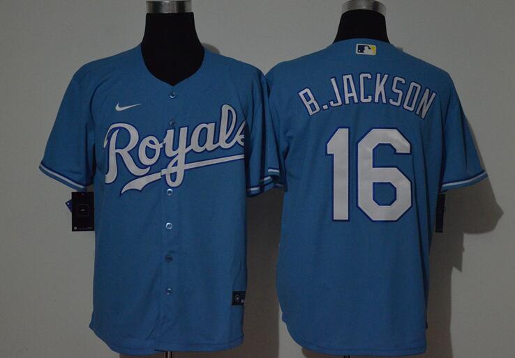 Men's Kansas City Royals #16 Bo Jackson Blue Stitched MLB Cool Base Nike Jersey Men's Kansas City Royals #16 Bo Jackson Blue Stitched MLB Cool Base Nike Jersey