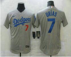 Men Los Angeles Dodgers 7 Urias Grey Elite Nike MLB Jerseys