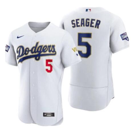 2021 Los Angeles Dodgers Gold Series #5 Corey Seager Jersey White