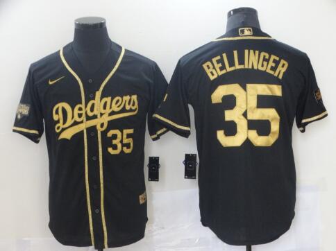 New Men's Los Angeles Dodgers Cody Bellinger Black Gold Baseball Jersey