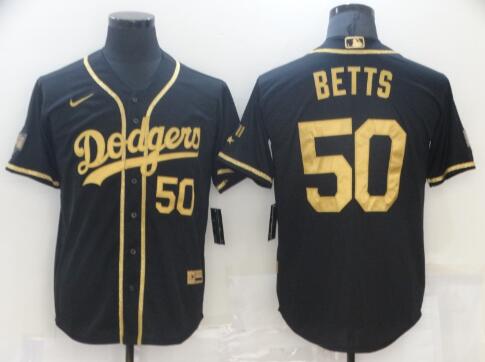 Men's Los Angeles Dodgers #50 Mookie Betts Black Gold Stitched MLB Cool Base Nike Jersey Men's Los Angeles Dodgers #50 Mookie Betts Black Gold Stitched MLB Cool Base Nike Jersey