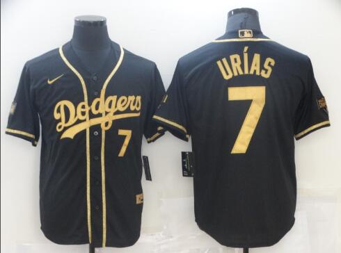 Men's Los Angeles Dodgers #7 Julio Urias Black Gold Stitched MLB Cool Base Nike Jersey Men's Los Angeles Dodgers #7 Julio Urias Black Gold Stitched MLB Cool Base Nike Jersey
