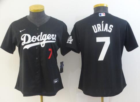 women's los angeles dodgers #7 julio urias BLACK jersey women's los angeles dodgers #7 julio urias BLACK jersey
