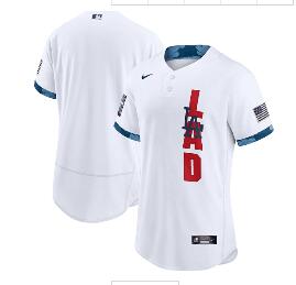 Men's Los Angeles Dodgers Blank 2021 White All-Star Flex Base Stitched MLB Jersey