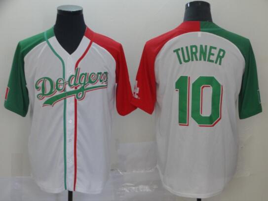 Men Los Angeles Dodgers 10 Turner White stitched Jersey