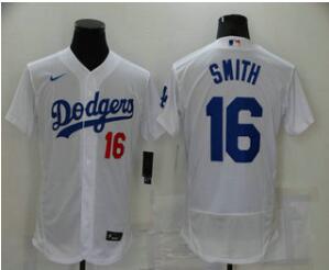 Men's Los Angeles Dodgers #16 Will Smith White Stitched MLB Flex Base Nike Jersey