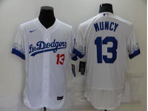 Men's Los Angeles Dodgers #13 Max Muncy White 2021 City Connect Flex Base Stitched Jersey