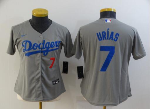 women's Los Angeles Dodgers #7 Julio Urias gray Stitched Baseball Jersey women's Los Angeles Dodgers #7 Julio Urias gray Stitched Baseball Jersey