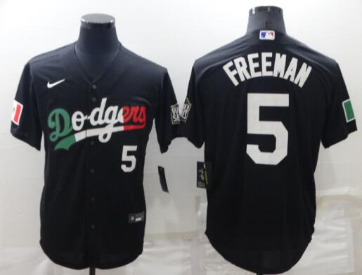 Men's Los Angeles Dodgers #5 Freddie Freeman Black Mexico 2020 World Series Cool Base Nike Jersey Men's Los Angeles Dodgers #5 Freddie Freeman Black Mexico 2020 World Series Cool Base Nike Jersey