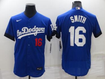Men's Los Angeles Dodgers #16 Will Smith 2021 Royal City Connect Flex Base Stitched Baseball Jersey Men's Los Angeles Dodgers #16 Will Smith 2021 Royal City Connect Flex Base Stitched Baseball Jersey