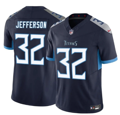 Men's Tennessee Titans #32 Jermar Jefferson Navy 2025 F.U.S.E. Vapor Limited Football Stitched Jersey Men's Tennessee Titans #32 Jermar Jefferson Navy 2025 F.U.S.E. Vapor Limited Football Stitched Jersey