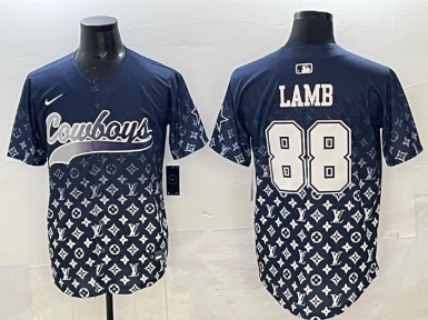 Men's Dallas Cowboys #88 CeeDee Lamb Navy Limited Stitched Baseball Jersey Men's Dallas Cowboys #88 CeeDee Lamb Navy Limited Stitched Baseball Jersey