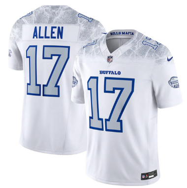 Men's Buffalo Bills #17 Josh Allen White 2025 F.U.S.E. “Rivalries” Vapor Limited Football Stitched Jersey Men's Buffalo Bills #17 Josh Allen White 2025 F.U.S.E. “Rivalries” Vapor Limited Football Stitched Jersey