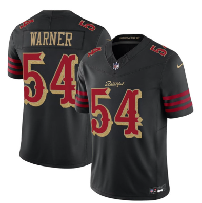 Men's San Francisco 49ers #54 Fred Warner Black 2025 F.U.S.E. “Rivalries” Vapor Limited Football Stitched Jersey Men's San Francisco 49ers #54 Fred Warner Black 2025 F.U.S.E. “Rivalries” Vapor Limited Football Stitched Jersey