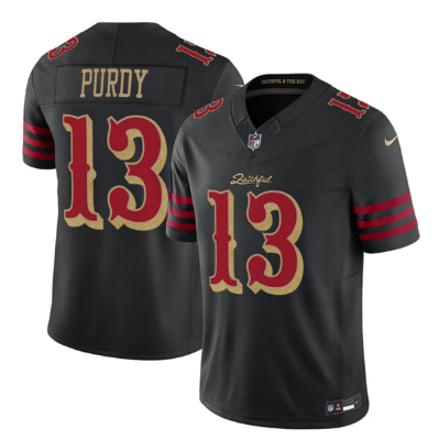 Men's San Francisco 49ers #13 Brock Purdy Black 2025 F.U.S.E. “Rivalries” Vapor Limited Football Stitched Jersey Men's San Francisco 49ers #13 Brock Purdy Black 2025 F.U.S.E. “Rivalries” Vapor Limited Football Stitched Jersey