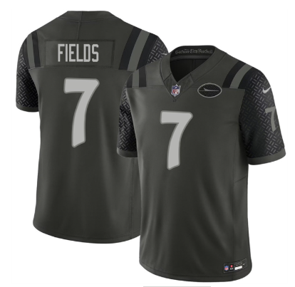 Men's New York Jets #7 Justin Fields Black 2025 F.U.S.E. “Rivalries” Vapor Limited Football Stitched Jersey Men's New York Jets #7 Justin Fields Black 2025 F.U.S.E. “Rivalries” Vapor Limited Football Stitched Jersey