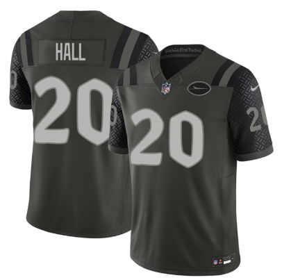 Men's New York Jets #20 Breece Hall Black 2025 F.U.S.E. “Rivalries” Vapor Limited Football Stitched Jersey