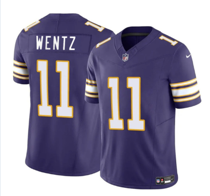 Men's Minnesota Vikings #11 Carson Wentz Purple 2025 F.U.S.E. Throwback Vapor Untouchable Limited Football Stitched Jersey Men's Minnesota Vikings #11 Carson Wentz Purple 2025 F.U.S.E. Throwback Vapor Untouchable Limited Football Stitched Jersey