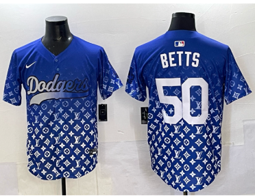 Men's Los Angeles Dodgers #50 Mookie Betts Blue Limited Stitched Baseball Jersey Men's Los Angeles Dodgers #50 Mookie Betts Blue Limited Stitched Baseball Jersey