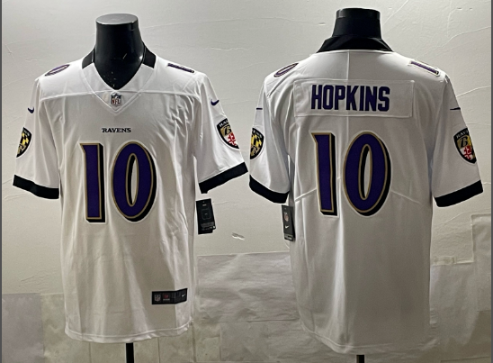 Men's Baltimore Ravens #10 DeAndre Hopkins White 2025 F.U.S.E. Vapor Limited Football Jersey Men's Baltimore Ravens #10 DeAndre Hopkins White 2025 F.U.S.E. Vapor Limited Football Jersey