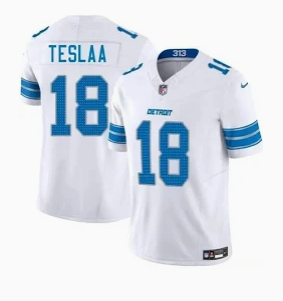 Men's Detroit Lions #18 Isaac TeSlaa White  Vapor Limited Football Stitched Jersey Men's Detroit Lions #18 Isaac TeSlaa White  Vapor Limited Football Stitched Jersey
