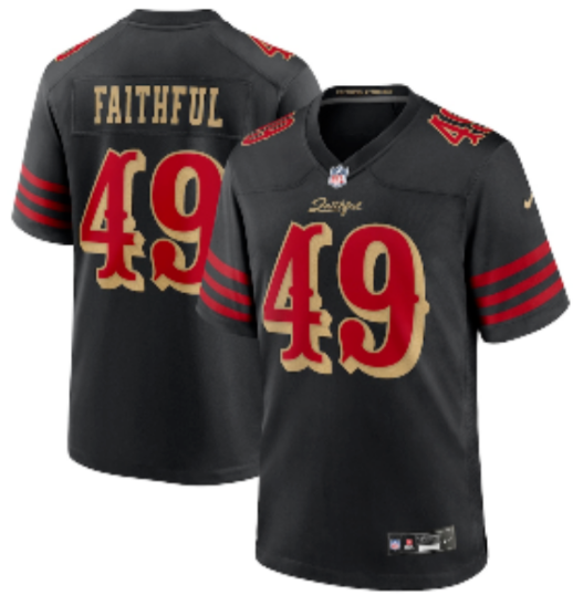 Men's San Francisco 49ers #49 Faithful Black 2025 F.U.S.E. “Rivalries” Vapor Limited Stitched Football Jersey Men's San Francisco 49ers #49 Faithful Black 2025 F.U.S.E. “Rivalries” Vapor Limited Stitched Football Jersey