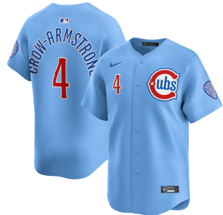 Men's Chicago Cubs #4 Pete Crow-Armstrong    Cool Base Stitched Baseball Jersey Men's Chicago Cubs #4 Pete Crow-Armstrong    Cool Base Stitched Baseball Jersey