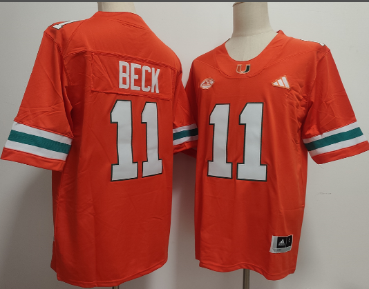 Carson Beck Miami Hurricanes 2025 Jersey orange