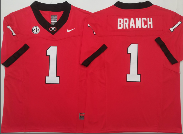 Georgia Bulldogs Black #1 BRANCH stitched jersey
