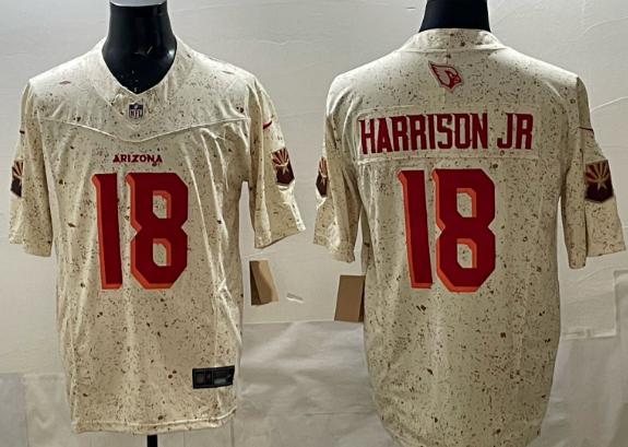 Men's Arizona Cardinals Marvin Harrison Jr. Nike Natural 2025 Rivalries Collection Game Jersey