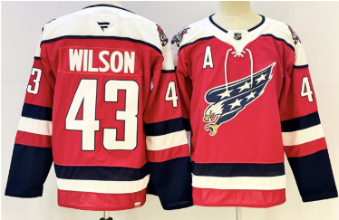 Men's Washington Capitals #43 Tom Wilson Red With A Patch Stitched Hockey Jersey
