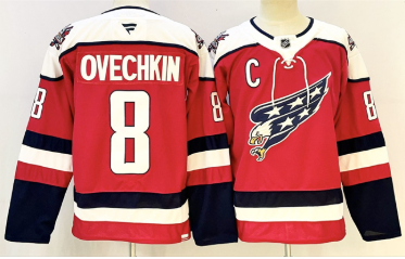 Men's Washington Capitals #8 Alexander Ovechkin Navy With C Patch Stitched Hockey Jersey