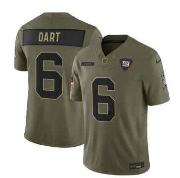 Men's New York Giants #6 Jaxson Dart Olive 2025 F.U.S.E. Salute to Service Limited Football Stitched Jersey