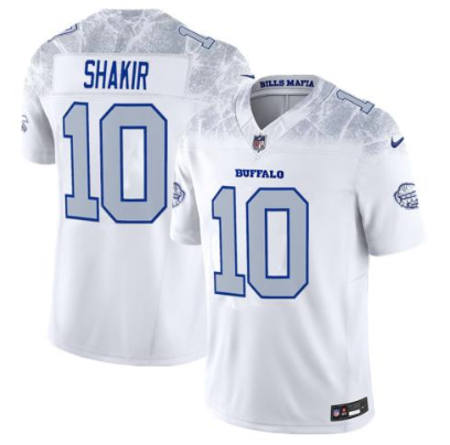 Men's Buffalo Bills #10 Khalil Shakir White 2025 F.U.S.E. “Rivalries” Vapor Limited Football Stitched Jersey