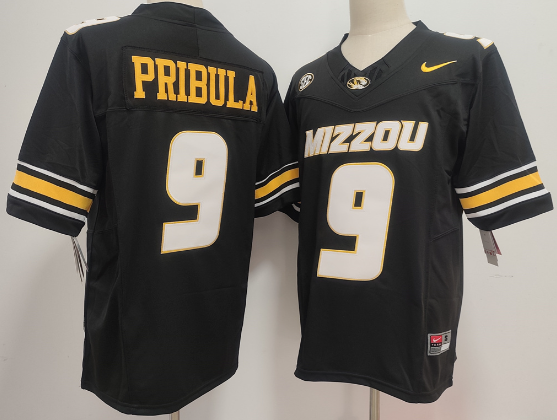 men's Missouri Tigers #9 Beau Pribula  stitched jersey men's Missouri Tigers #9 Beau Pribula  stitched jersey