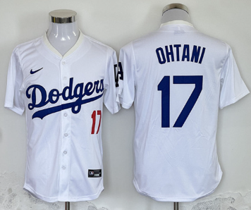 Men's Los Angeles Dodgers #17 Shohei Ohtani White Home Limited Stitched Baseball Jersey Men's Los Angeles Dodgers #17 Shohei Ohtani White Home Limited Stitched Baseball Jersey
