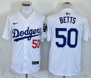 Men's Los Angeles Dodgers #50 Mookie Betts White Home Limited Stitched Baseball Jersey Men's Los Angeles Dodgers #50 Mookie Betts White Home Limited Stitched Baseball Jersey
