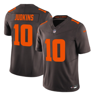Men's Cleveland Browns #10 Quinshon Judkins Brown 2025 F.U.S.E. Alpha Dawg Limited Football Stitched Jersey Men's Cleveland Browns #10 Quinshon Judkins Brown 2025 F.U.S.E. Alpha Dawg Limited Football Stitched Jersey