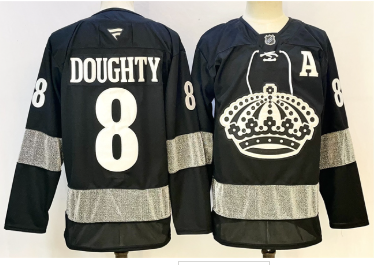 Men's Los Angeles Kings #8 Drew Doughty Black With A Patch Alternate Stitched Hockey Jersey Men's Los Angeles Kings #8 Drew Doughty Black With A Patch Alternate Stitched Hockey Jersey