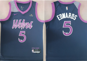 Men's Minnesota Timberwolves #5 Anthony Edwards Navy Stitched jersey Men's Minnesota Timberwolves #5 Anthony Edwards Navy Stitched jersey
