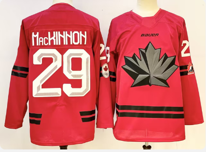 Men's Canada Hockey #29 Nathan MacKinnon Red Stitched Jersey Men's Canada Hockey #29 Nathan MacKinnon Red Stitched Jersey