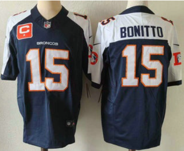 Men's Denver Broncos #15 Nik Bonitto Navy Blue C Patch Thanksgiving FUSE Vapor Jersey Men's Denver Broncos #15 Nik Bonitto Navy Blue C Patch Thanksgiving FUSE Vapor Jersey
