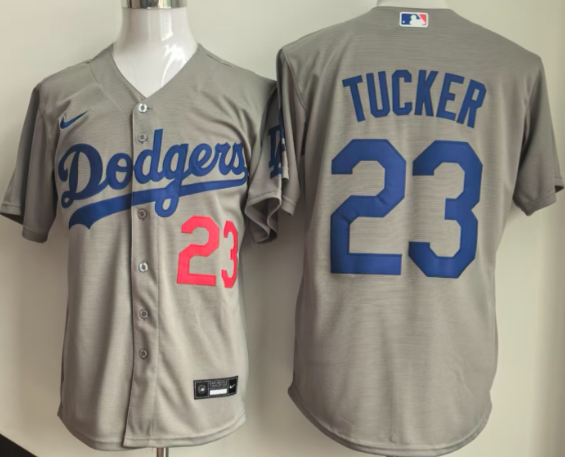 Men's Los Angeles Dodgers #23 Kyle Tucker gray 2026 Limited Stitched Baseball Jersey